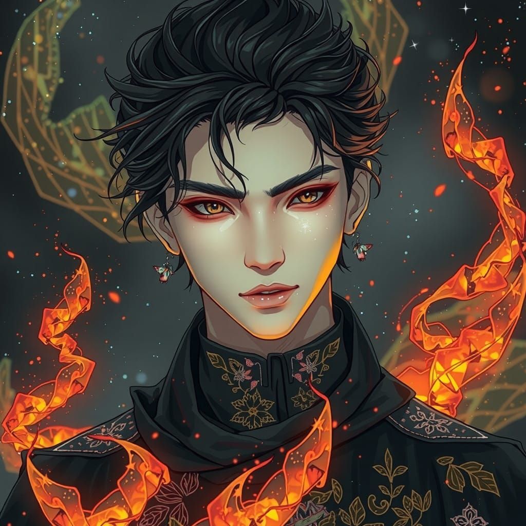 Iridescent Firefly in a Whimsical Snowglobe Scene, Cyberpunk...