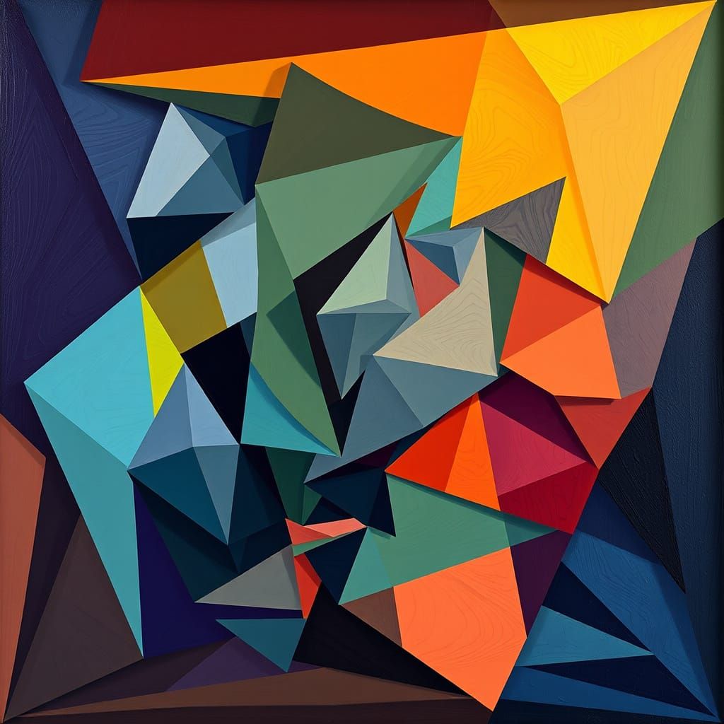 Angular Cubist Masterpiece with Fractal Geometry