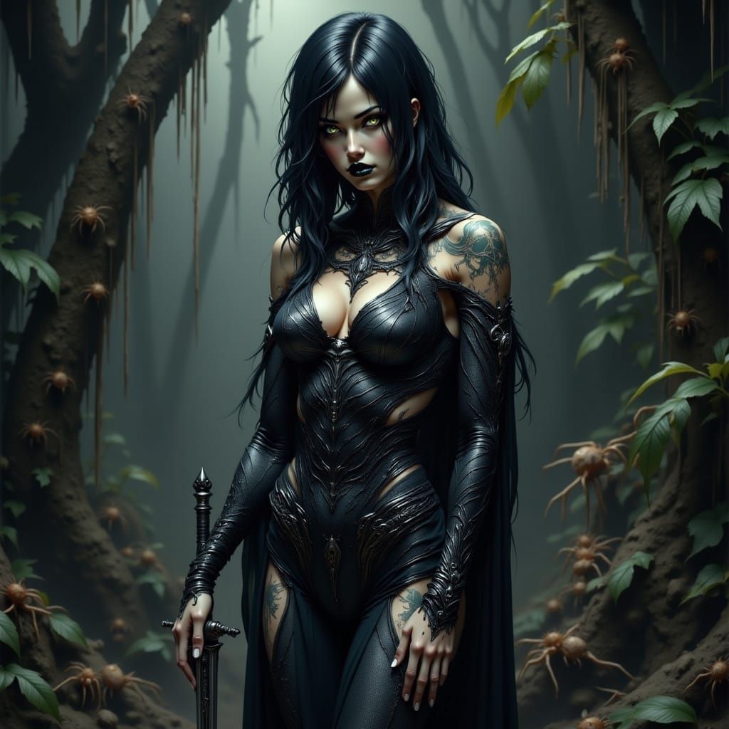 Eerie Spider Queen in Jungle Cave