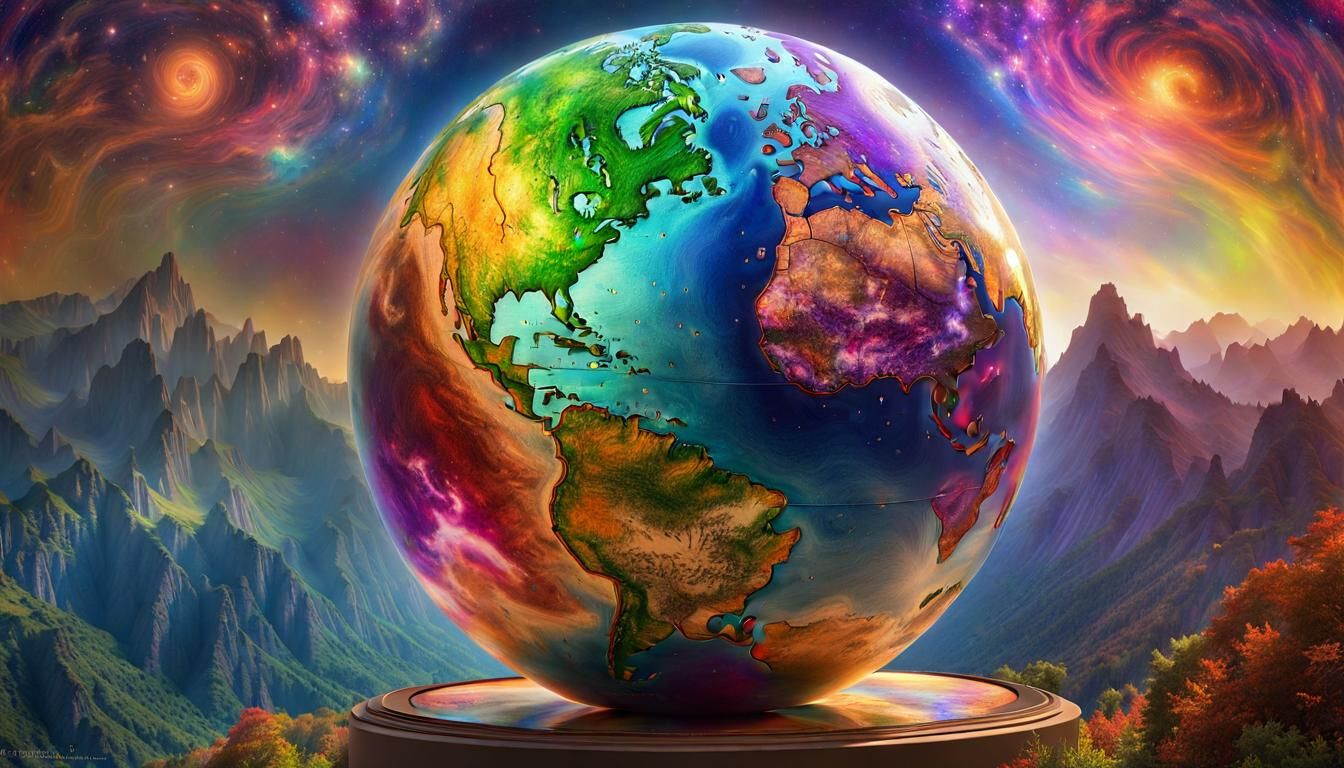 Psychedelic Divine Scene in Triadic Colors