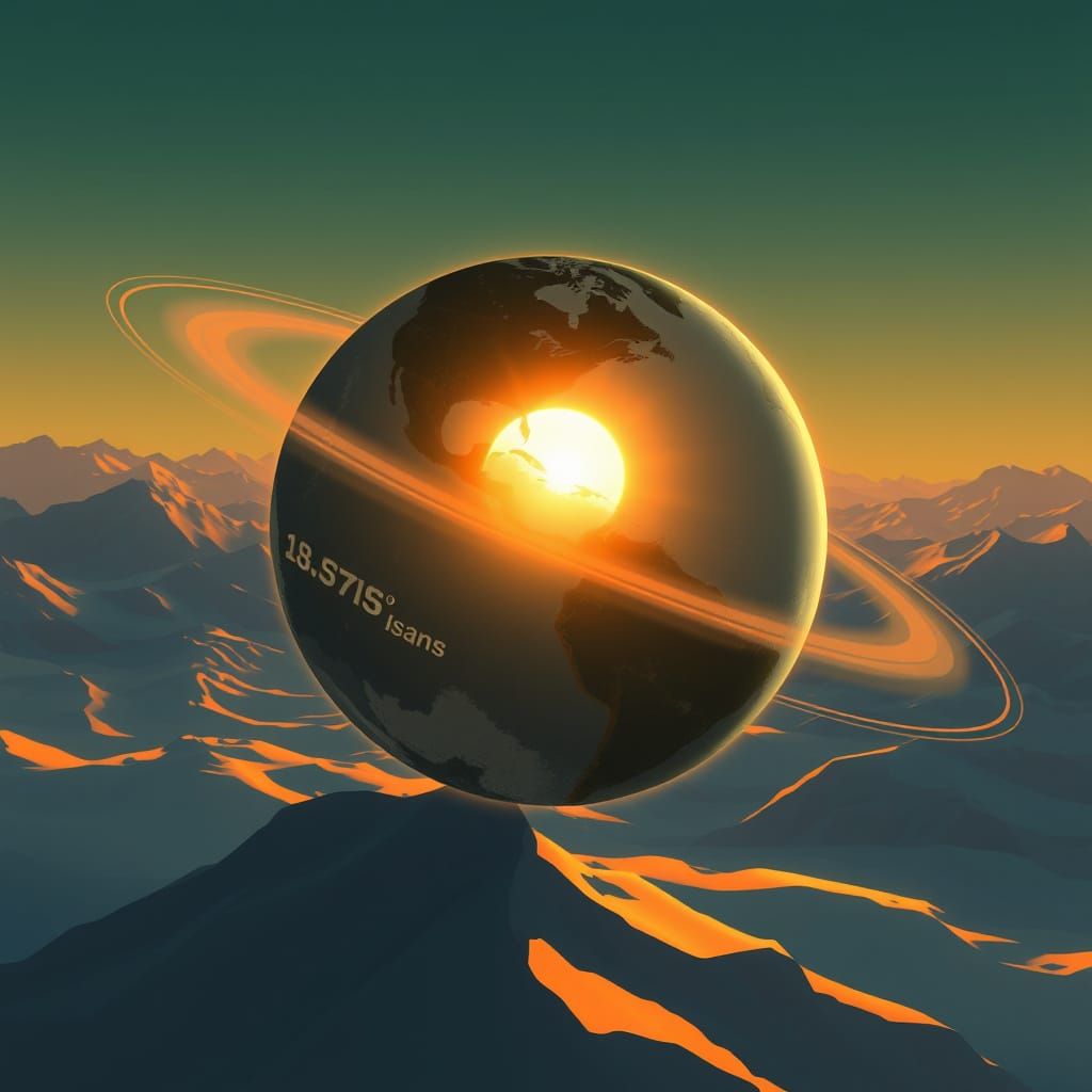 Earth's Orbit: A Stylized Solstice Landscape