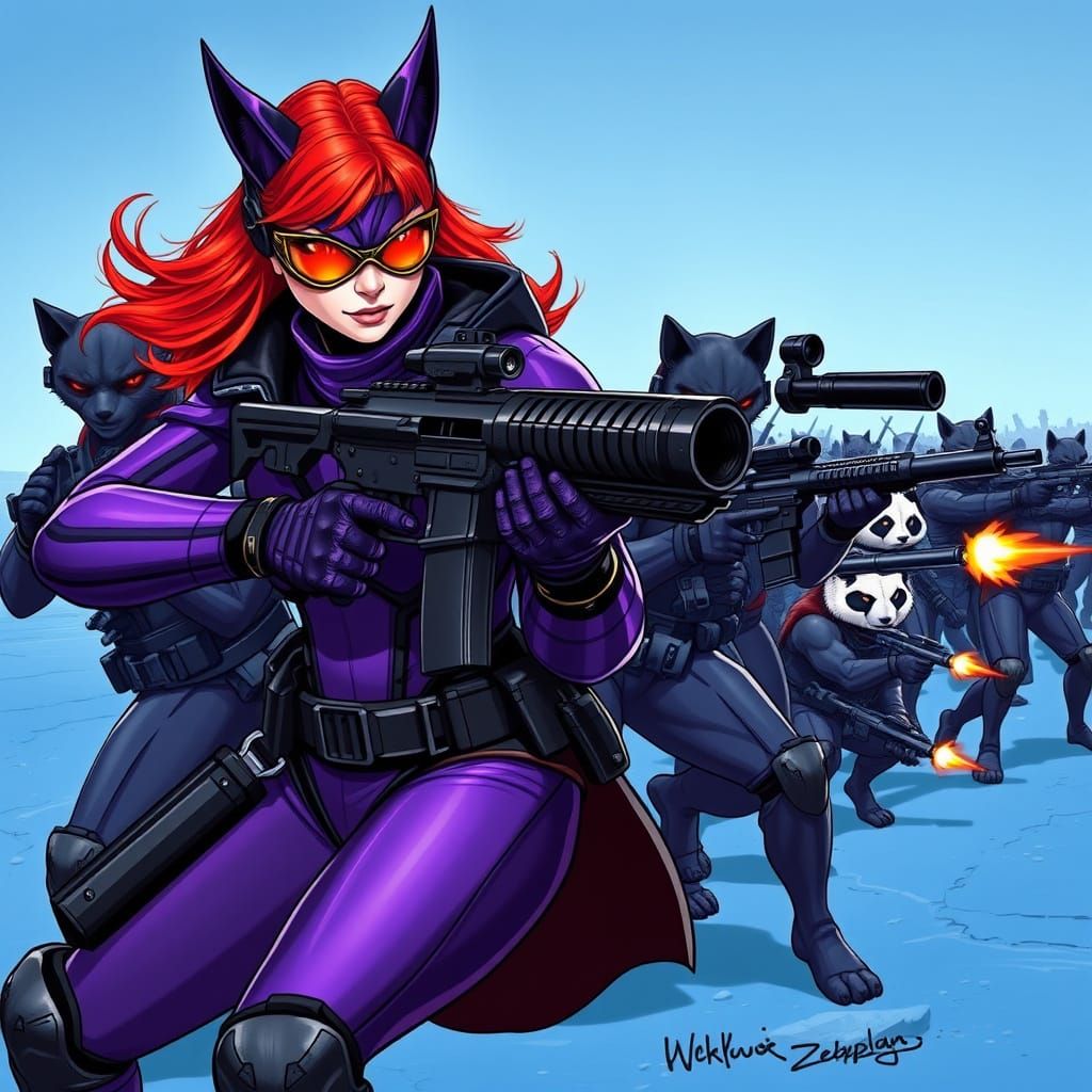 Red-Haired Princess Cat Woman Leads Wolfmen into Battle on B...