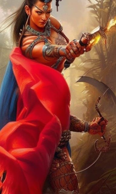 Anthropomorphic Tiger Warrior in Dark Fantasy Style