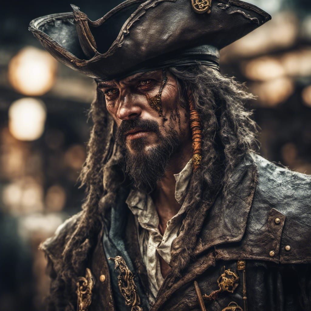 Hyperrealistic DND Pirate Butcher with Eyepatch