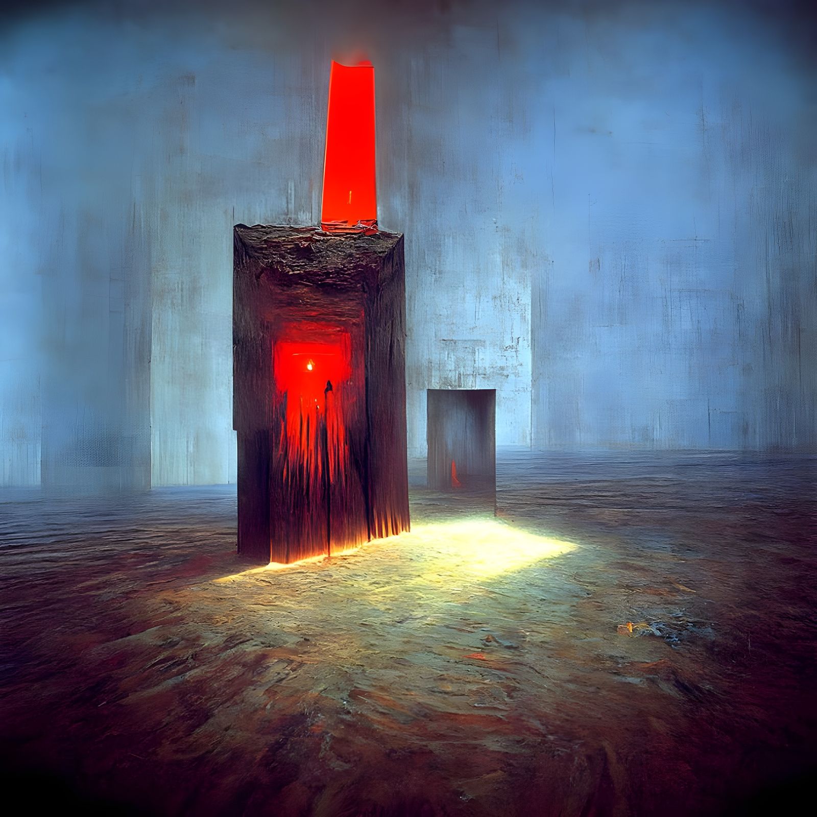 Malicious Minimalism: Red Rendering in Beksinski Style