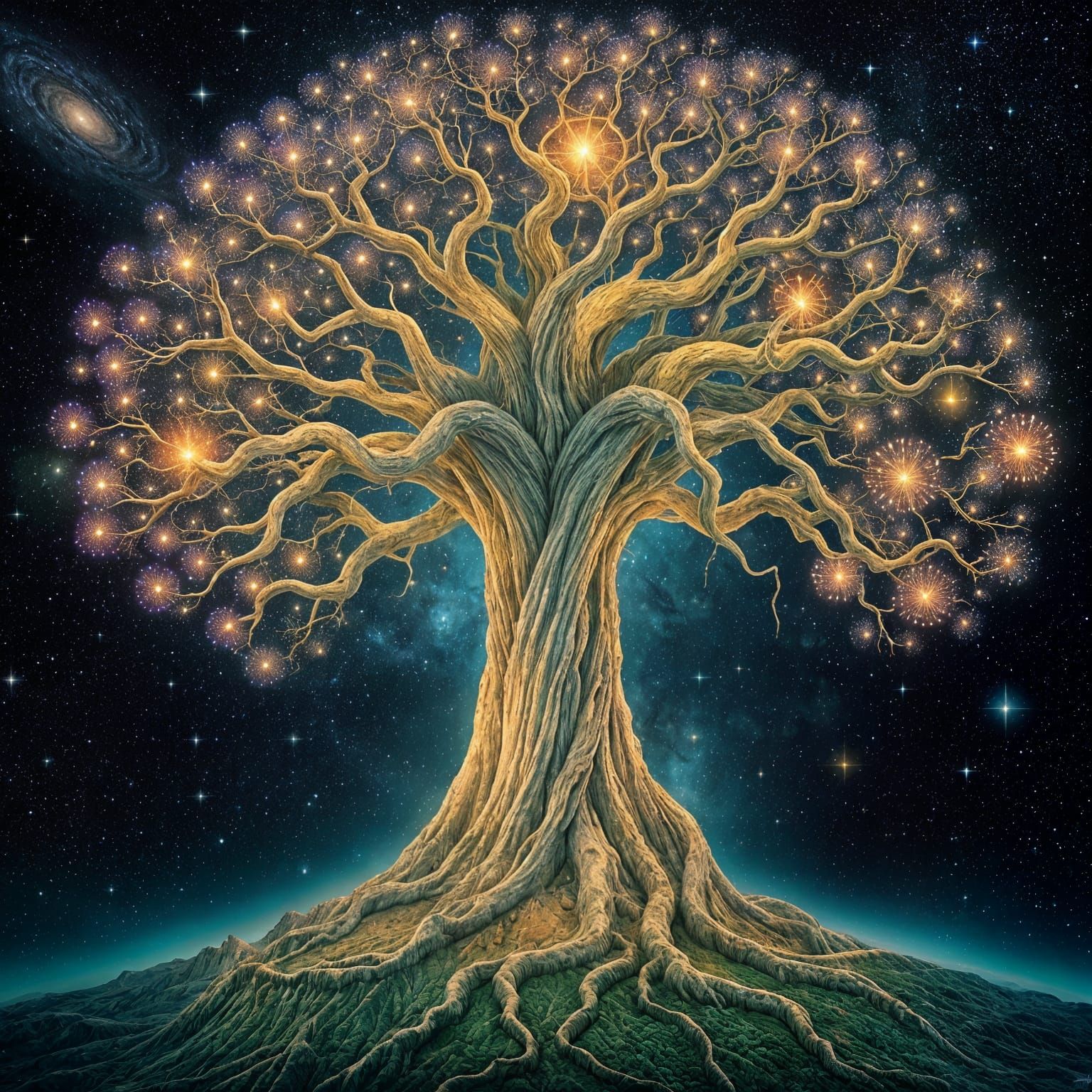 Ethereal Tree of Life in Celestial Bloom
