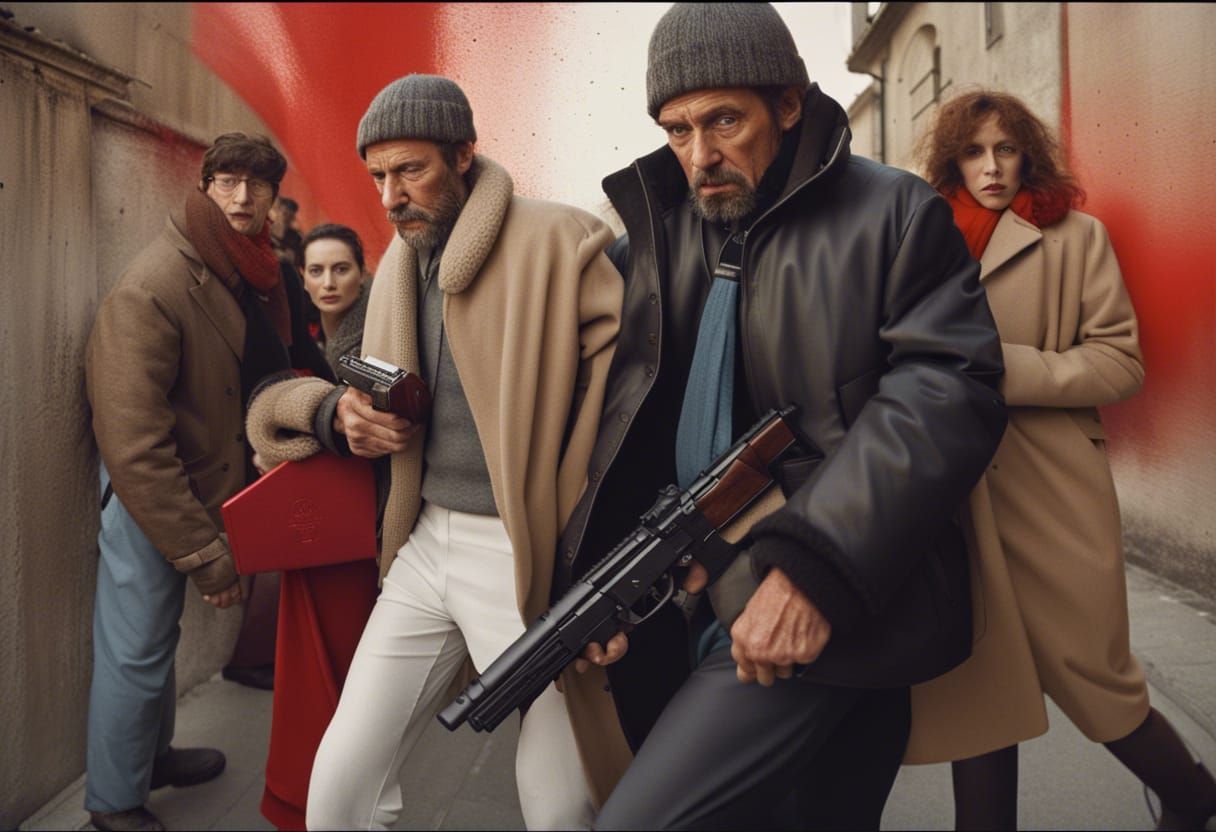 Dark-Haired Man Hides in Turin Streets, Clutching Cyrillic B...