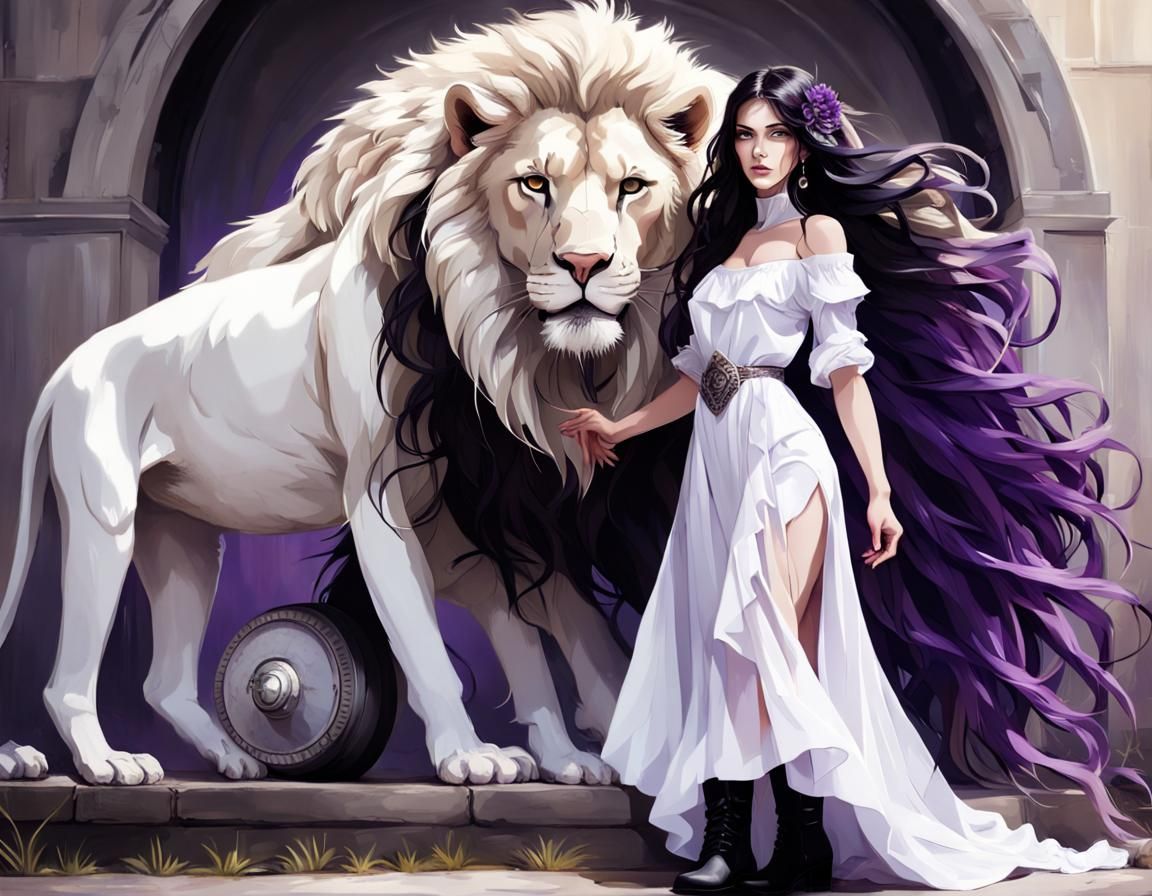 Woman with Lion Headdress