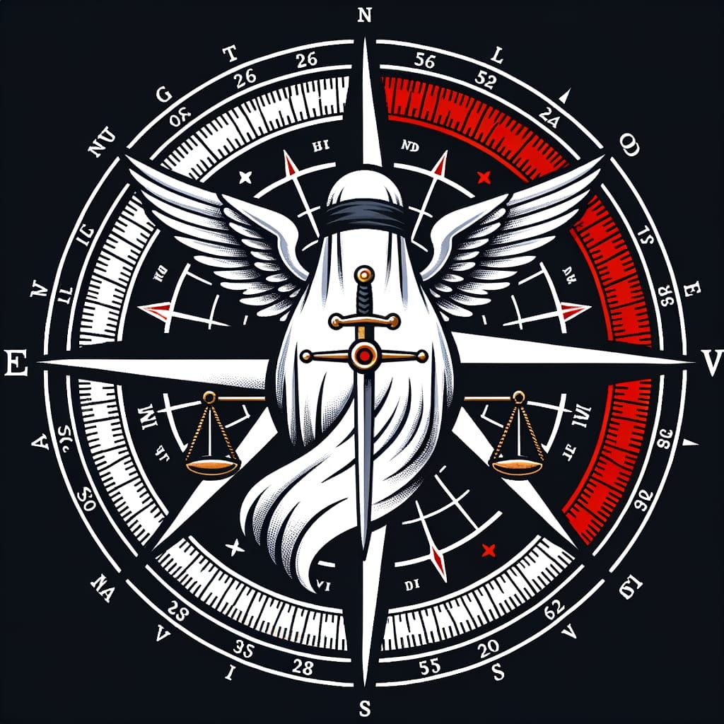 Ghost of Justice: Compass with Wings and Sword