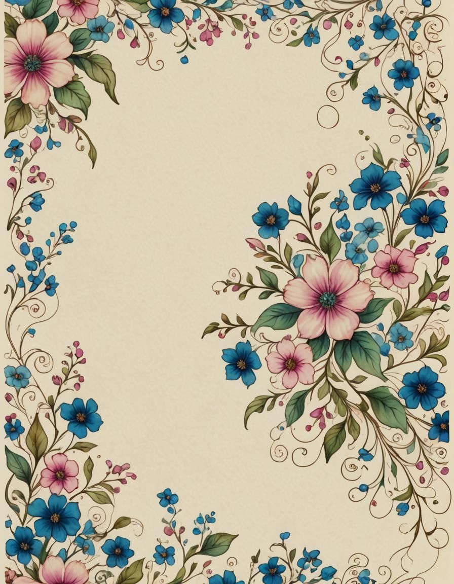 Floral Letterhead Design with Cream Panel