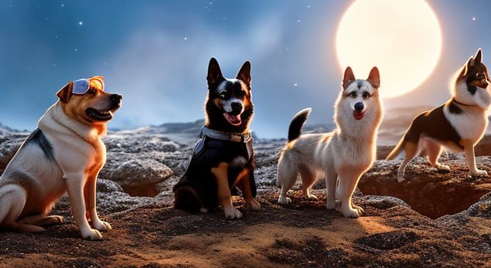 Dogs in Uniforms on Alien Planets: Sci-Fi Art