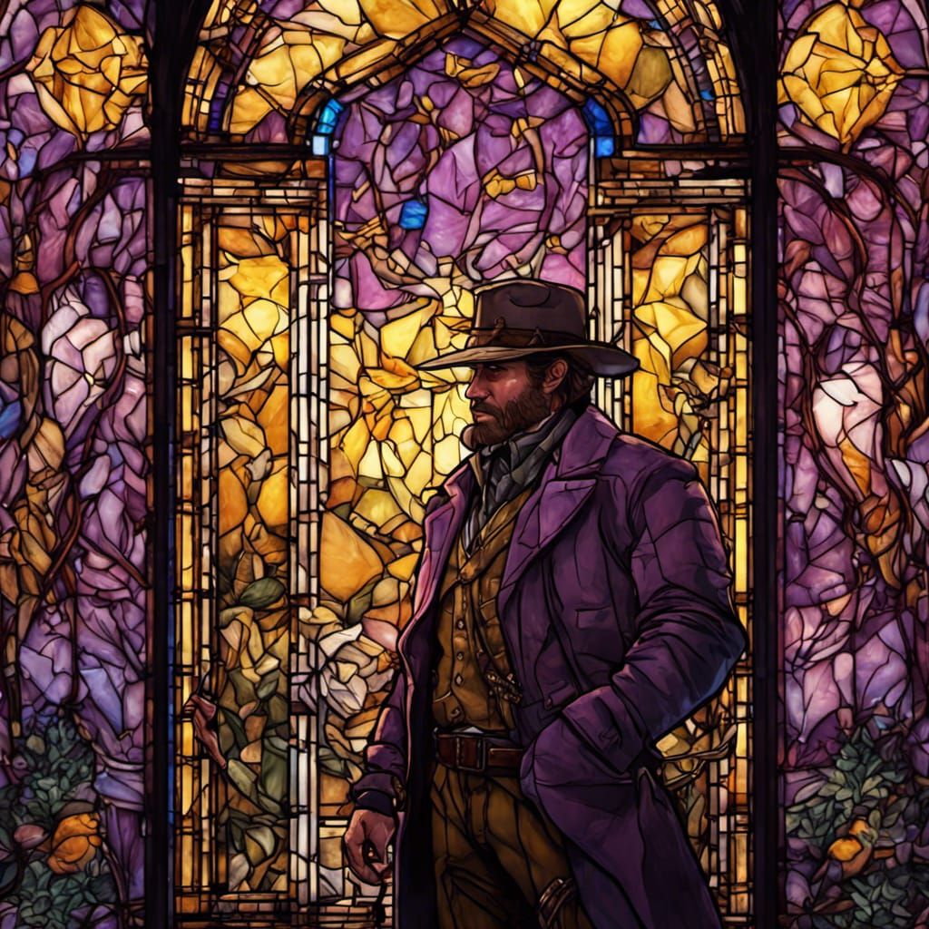 Arthur Morgan Stained Glass Portrait in 8K