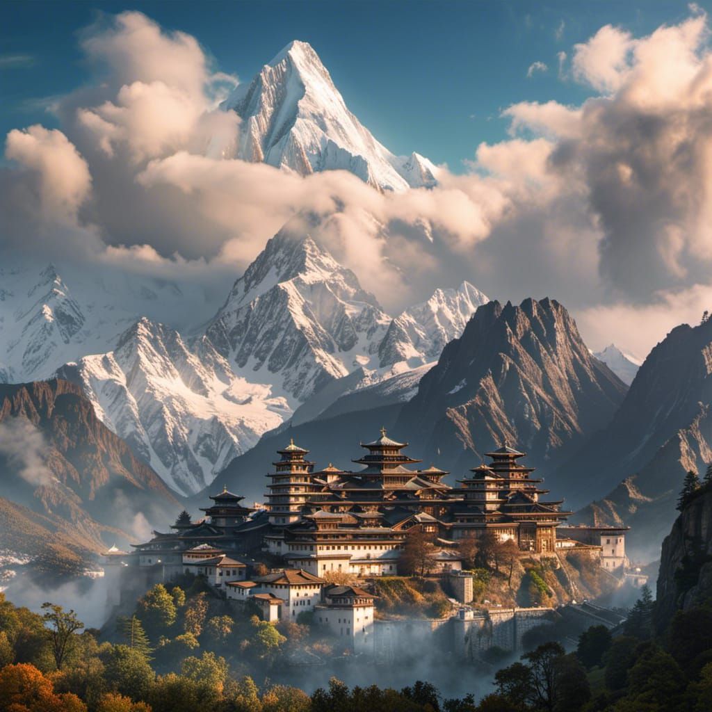 Kangchenjunga: A Hyperrealistic Mountainscape in Deep Color