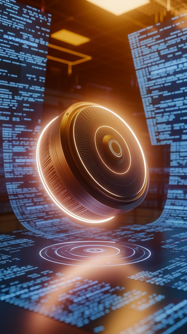 Futuristic Lab with Glowing Prototype Device