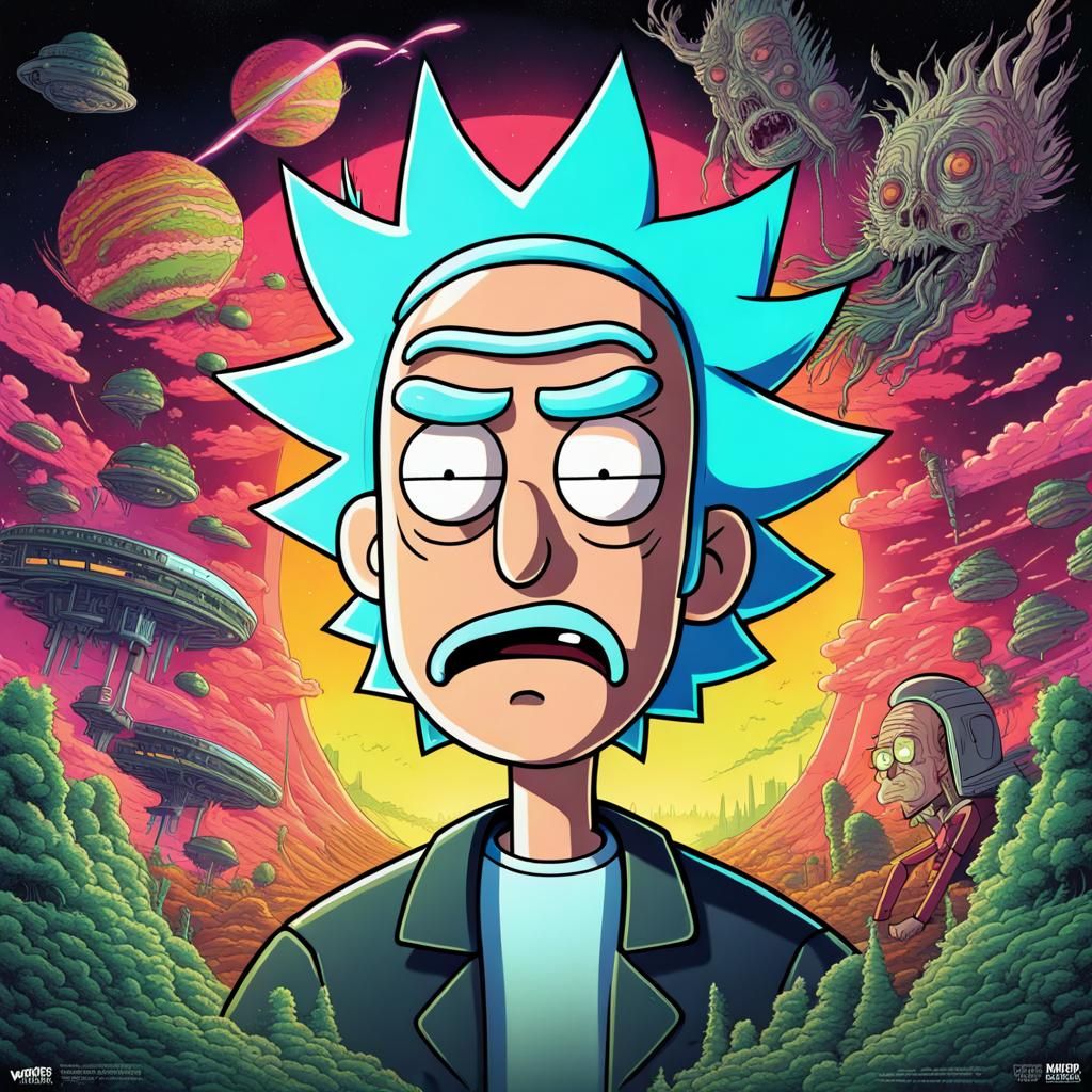 Rick and Morty Movie Poster in Vector Art Style