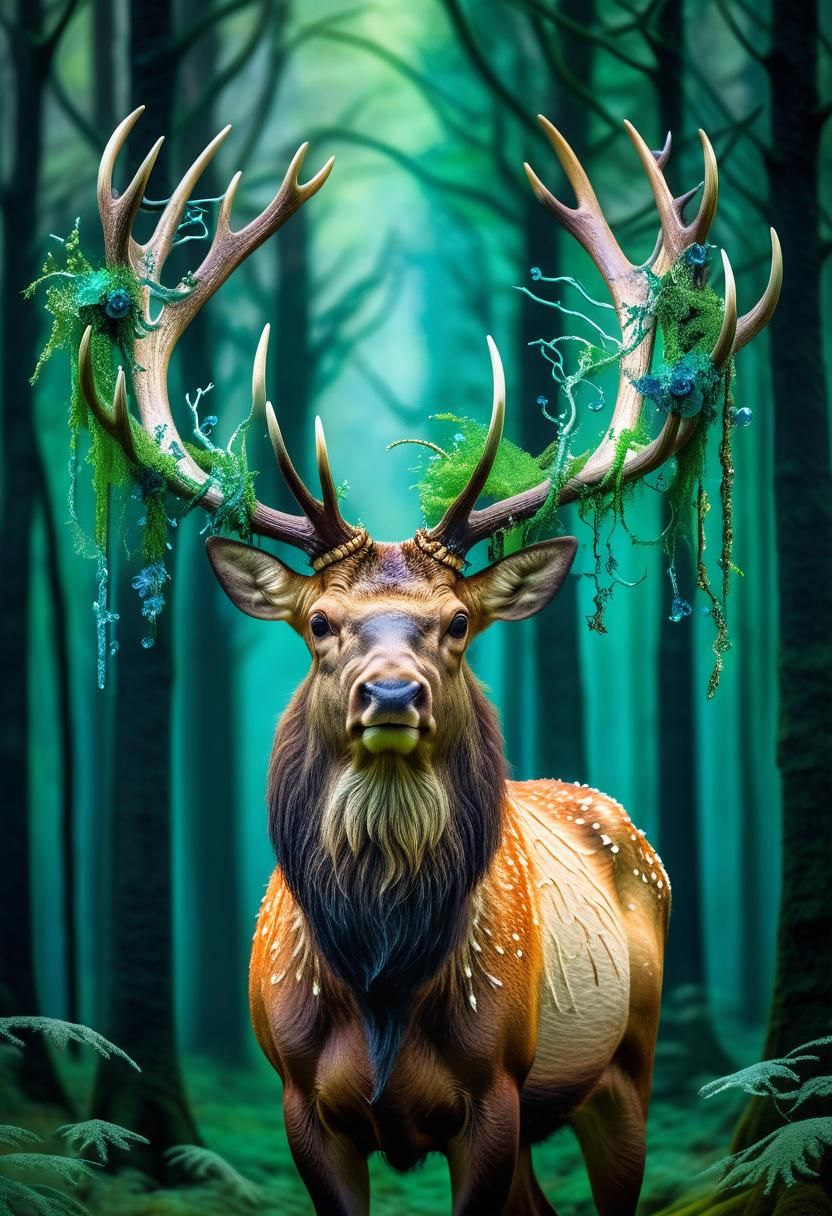 Elk with Forest Planet Antlers