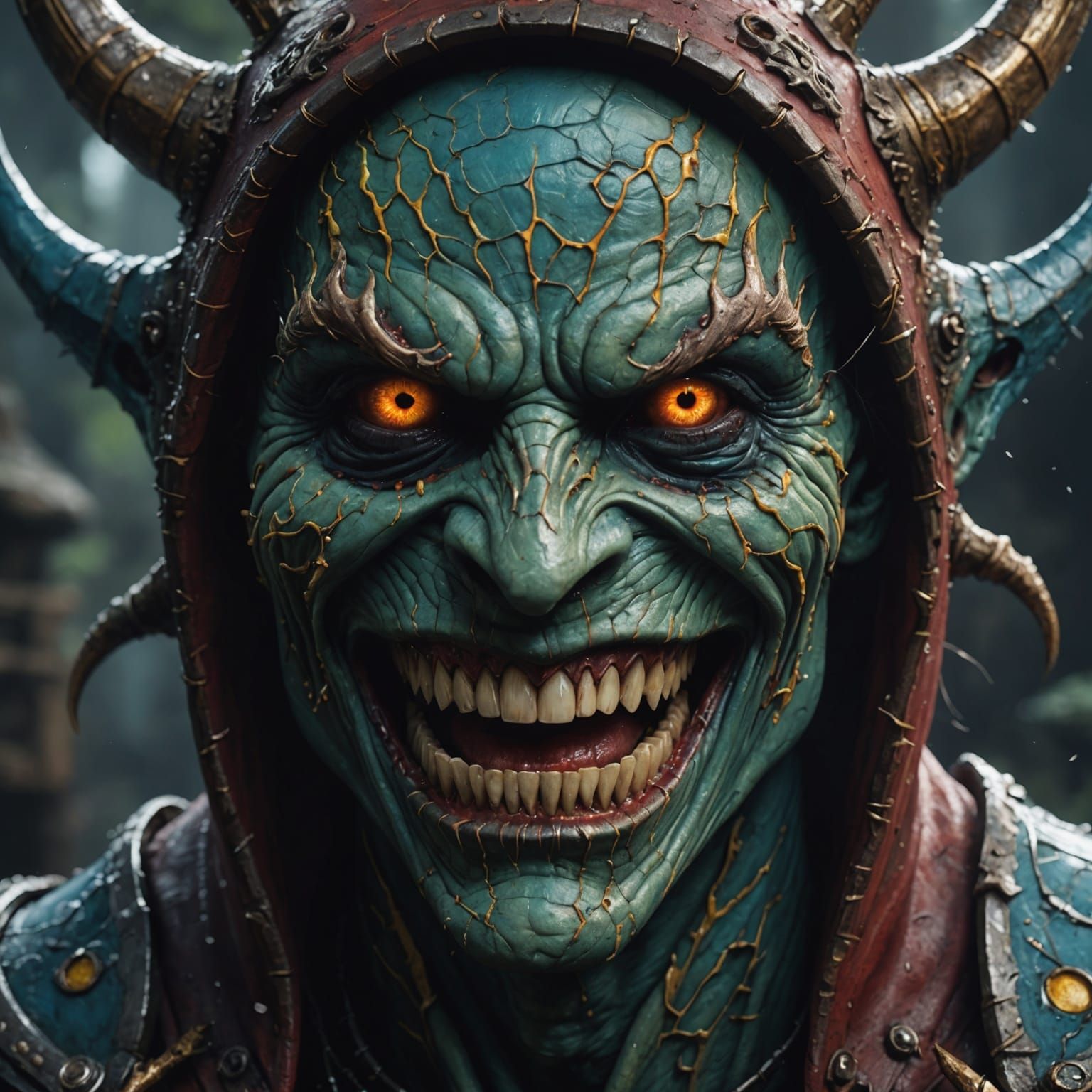 Scary Realistic Smile in Detailed Matte Painting