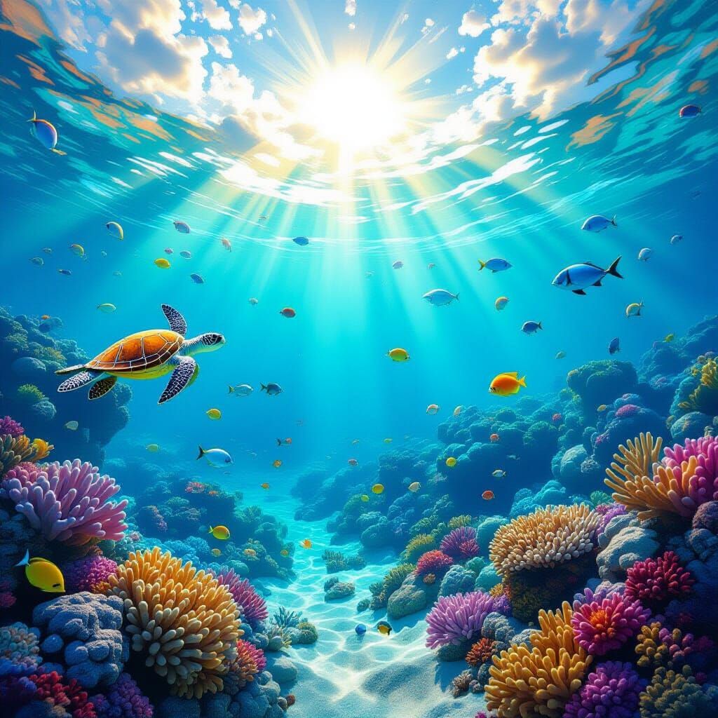 Aerial View of a Vibrant Coral Reef