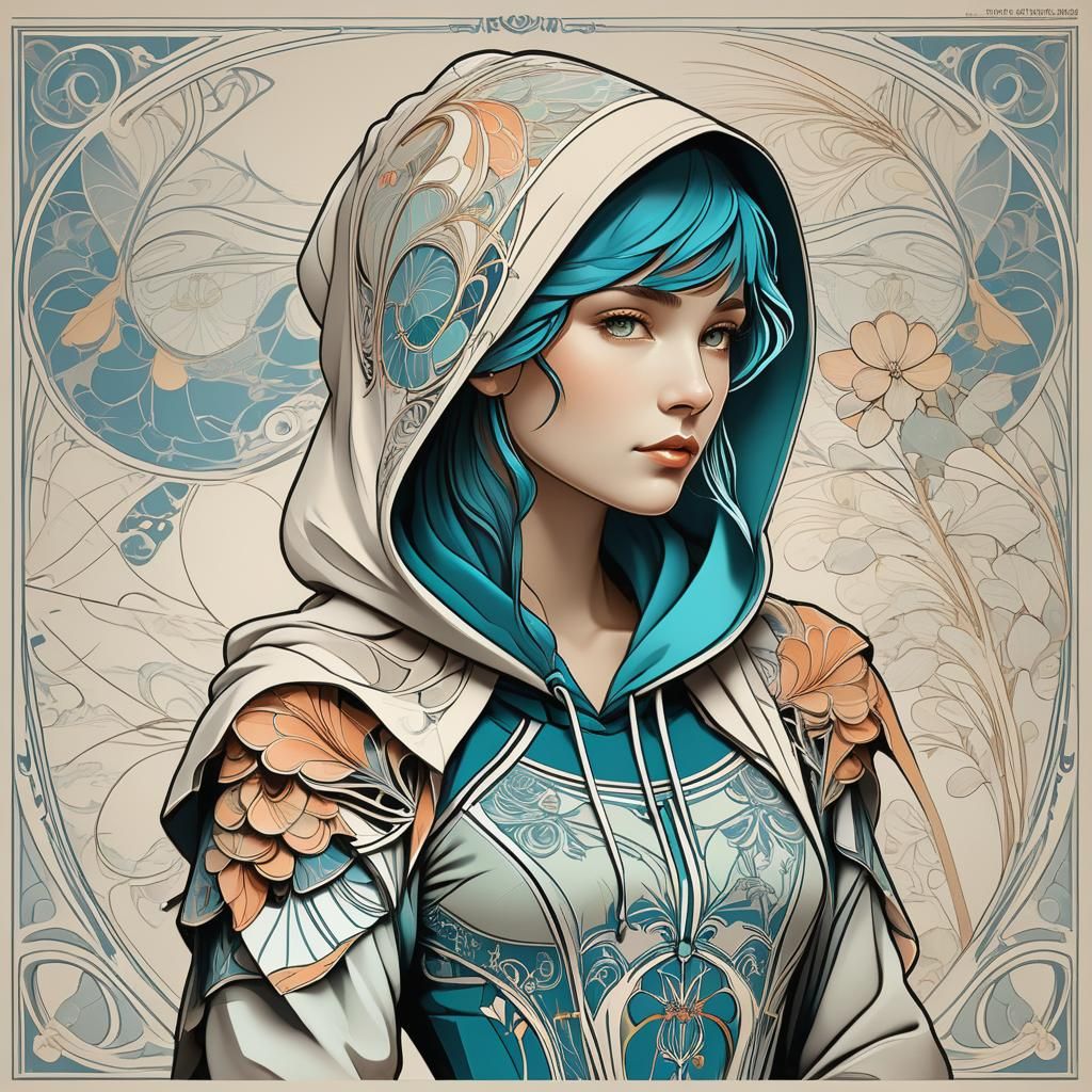 Art Nouveau Hoodie: Technical Blueprint for Sewing