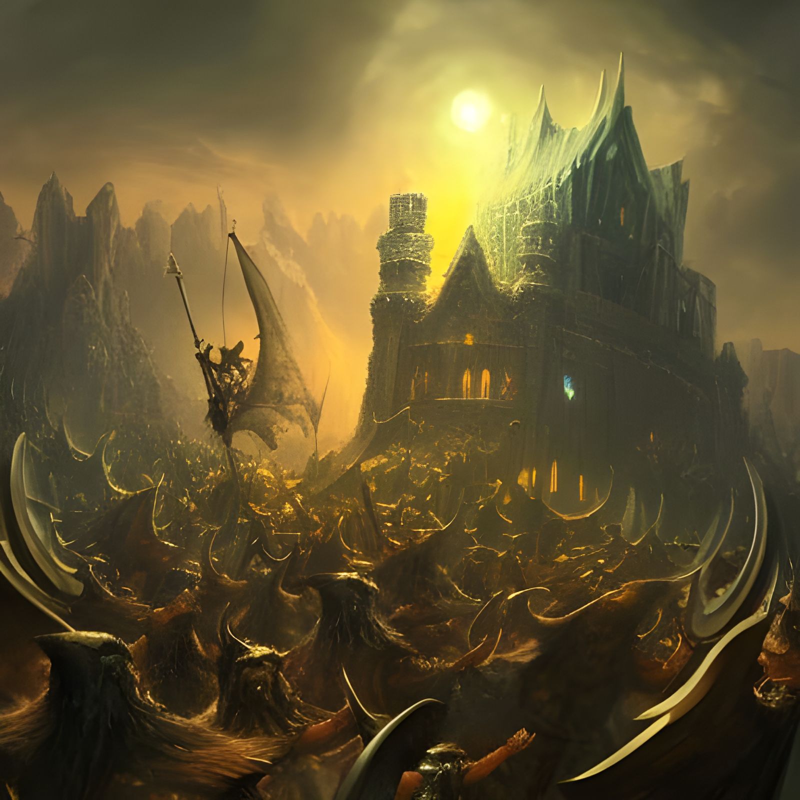 Ghost Vikings Raid Monastery: Epic Oil Painting