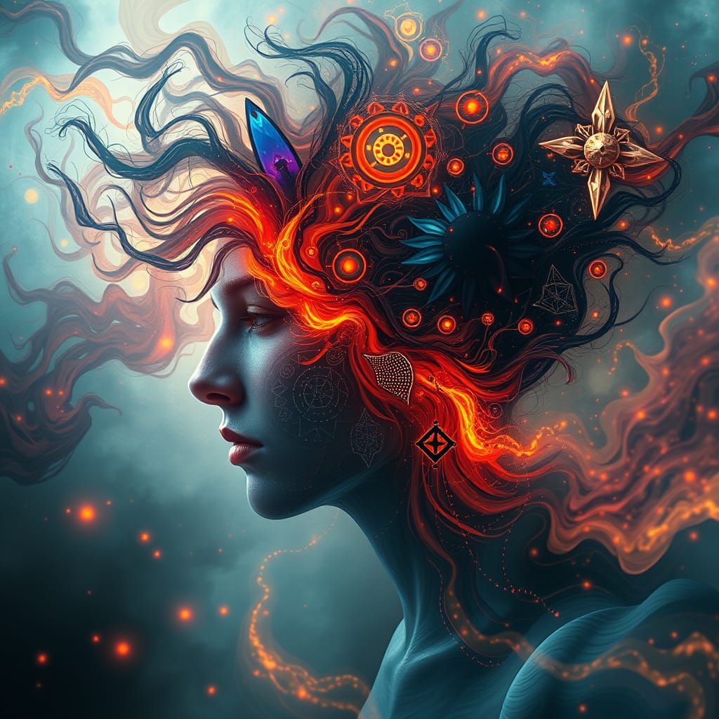 Futuristic Visionary Lost in Digital Art