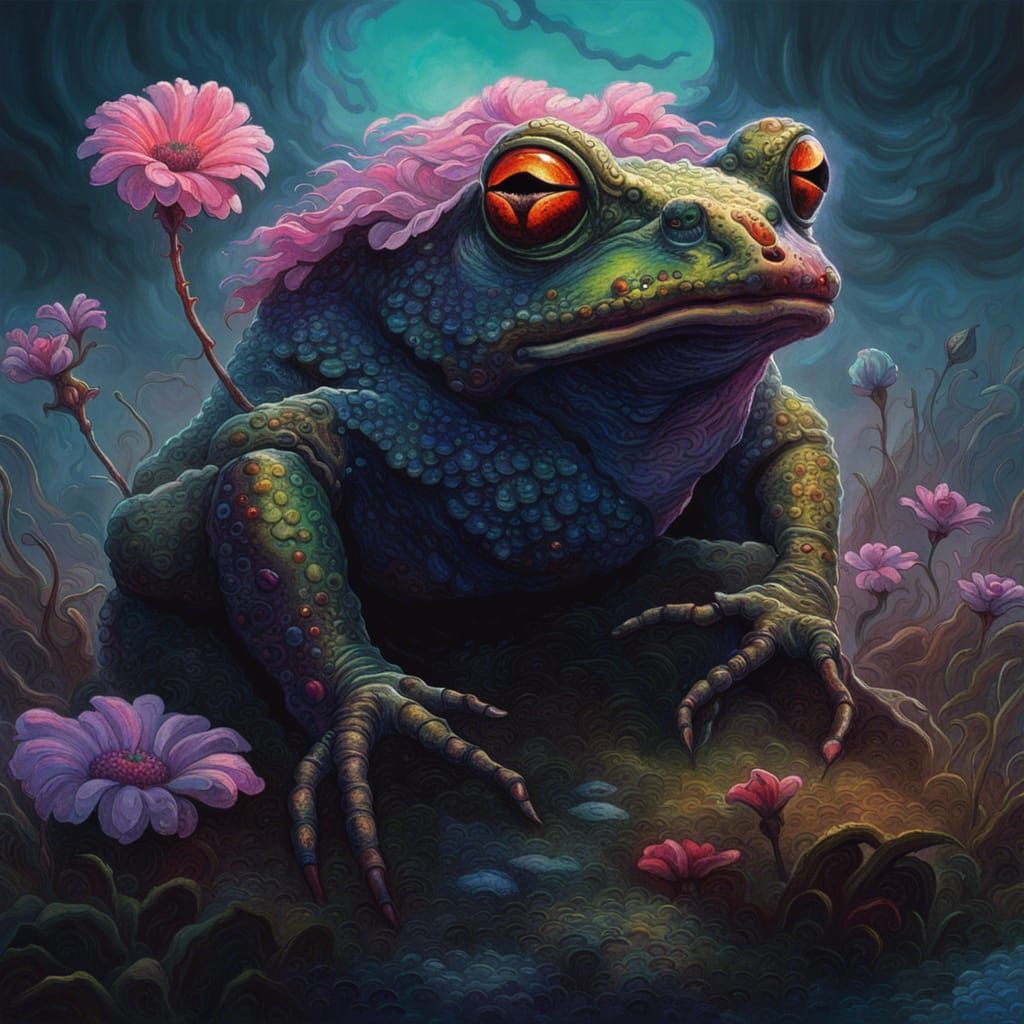 Toad-Flower Hybrid in Dying Earth, Ethereal Fantasy
