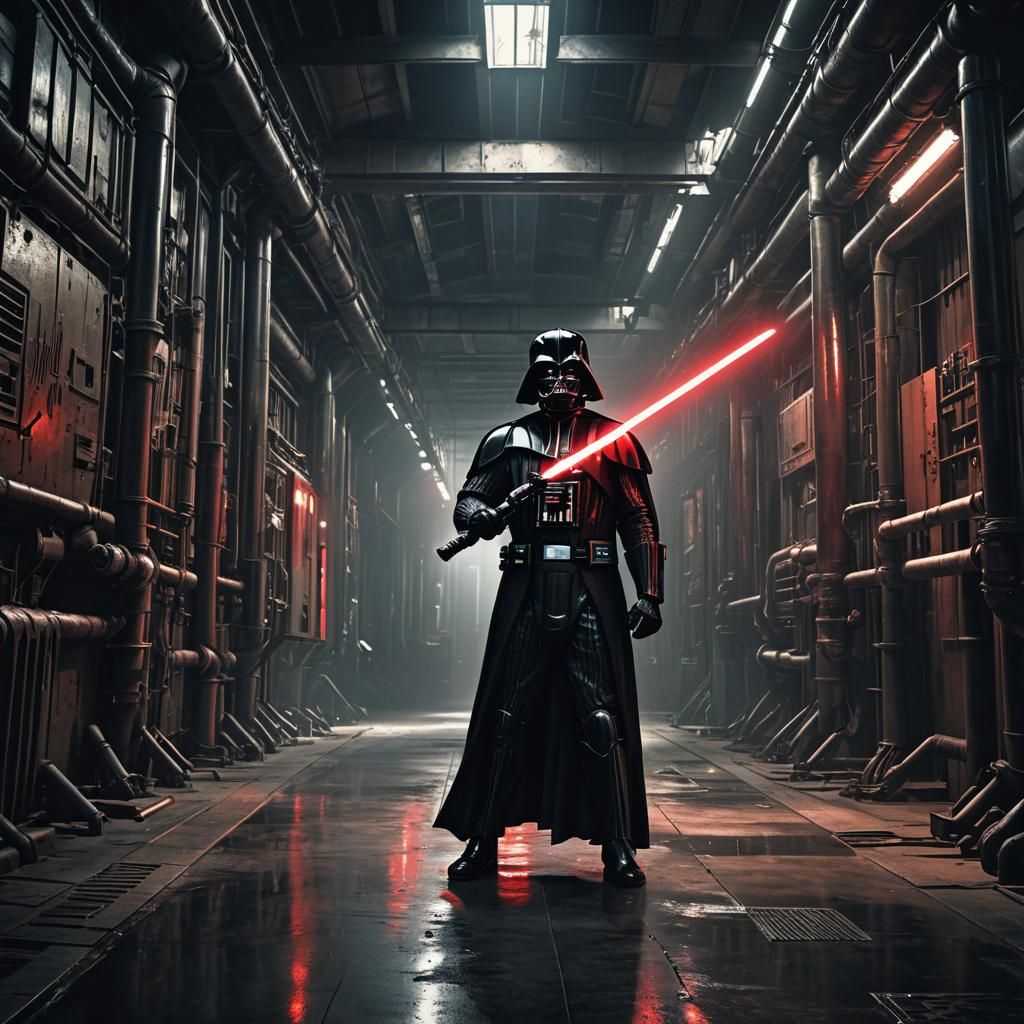 Darth Vader in Biomechanical Surrealist Style