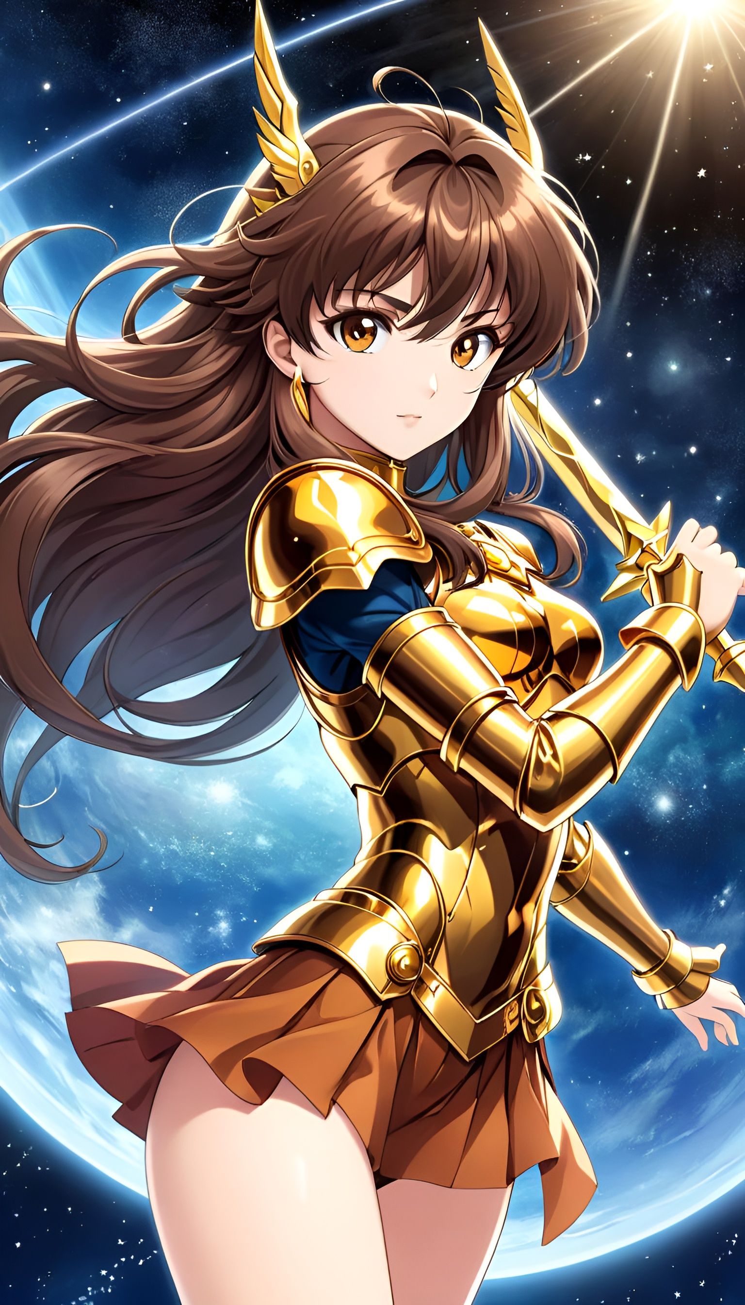 Female Gold Knight of Pisces in Anime Style