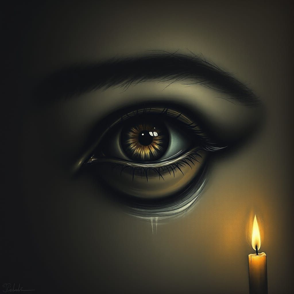 Ethereal Eye in Muted Candlelight