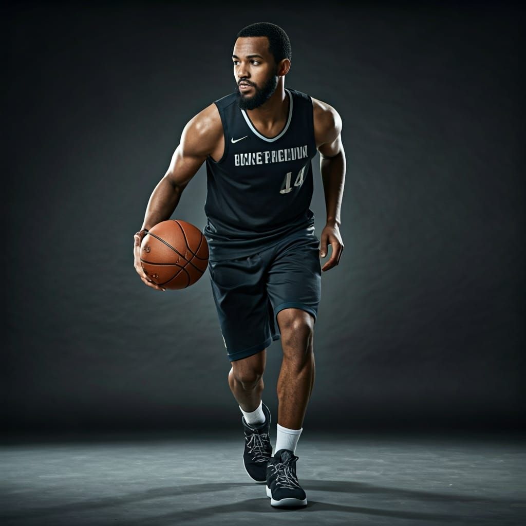 Basketball Player in Motion: Minimalist Photography