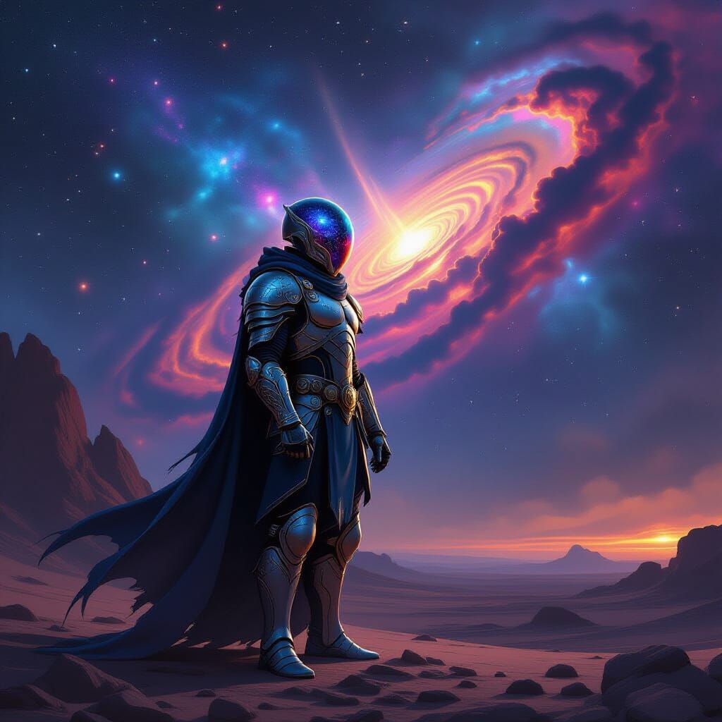 Cosmic Warrior in Nebula Armor