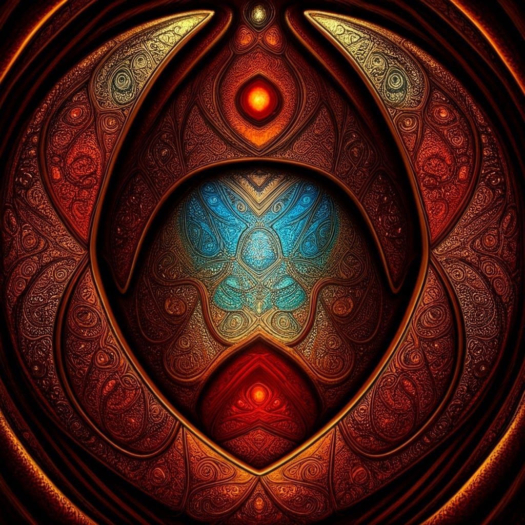 Vibrant Stained Glass Hellfire Reflection