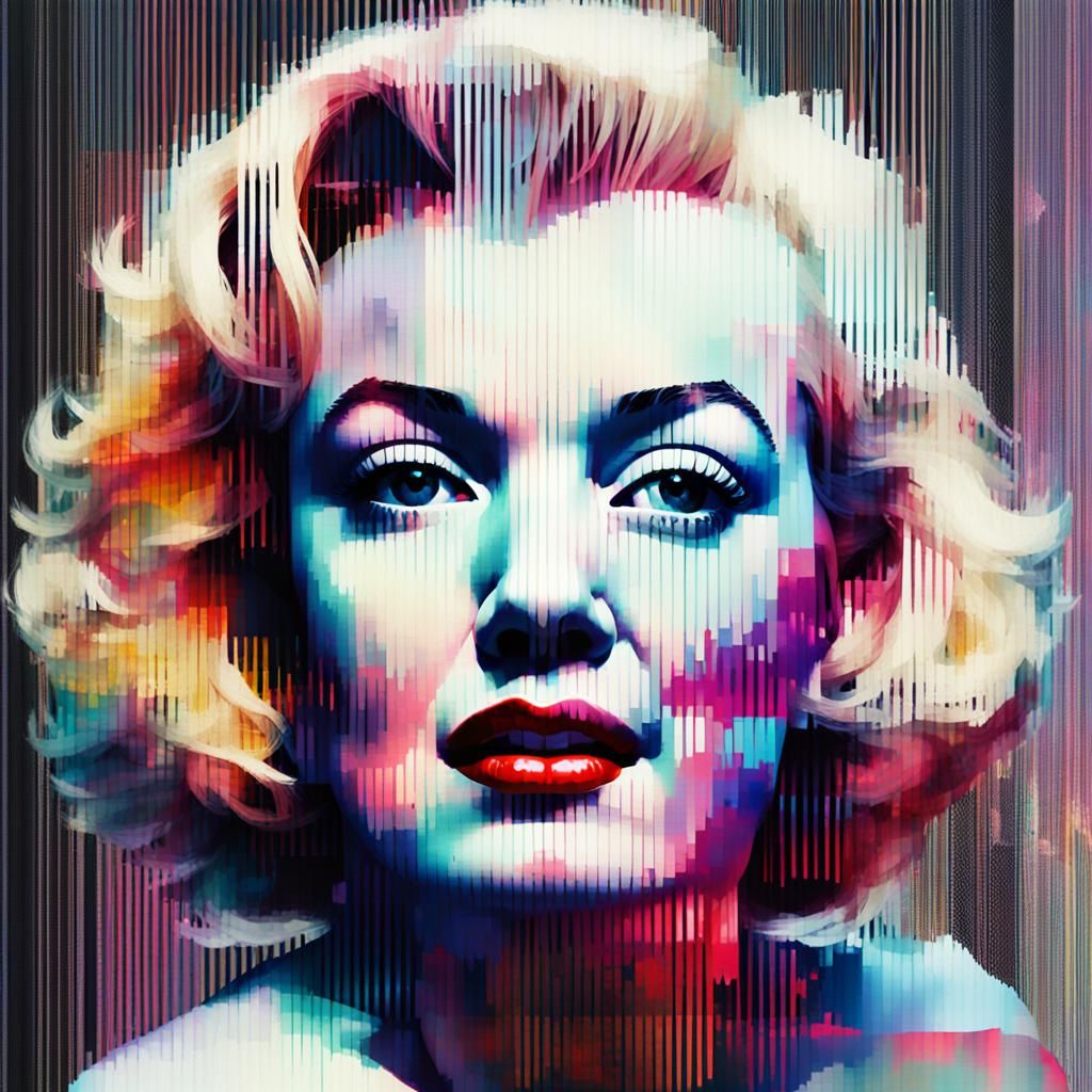 Marilyn Monroe Glitch Art Portrait