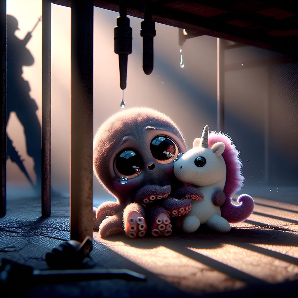 Endearing Octopus in Dark Fantasy Setting