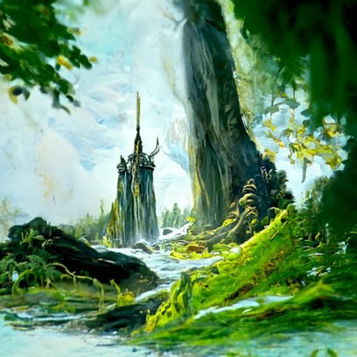 Lothlórien in Oil Painting Style