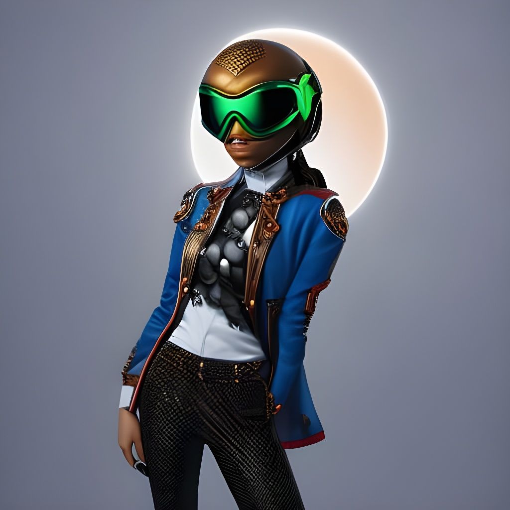 Cyborg Alien Explorer Portrait in Hyperrealistic Style