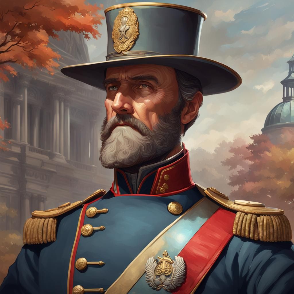 Stonewall Jackson Portrait in Hyperdetailed Style