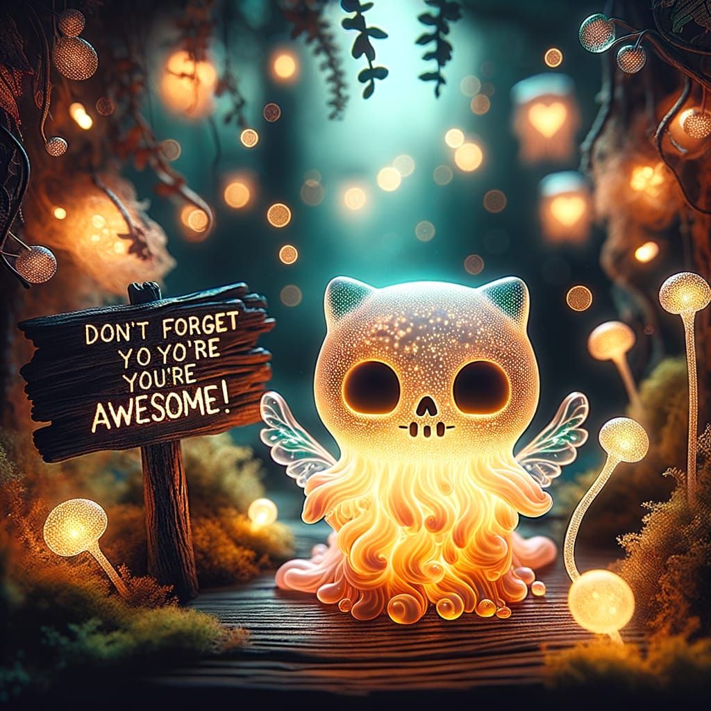 Undead Slime Cat Luminescence in Fairycore Night