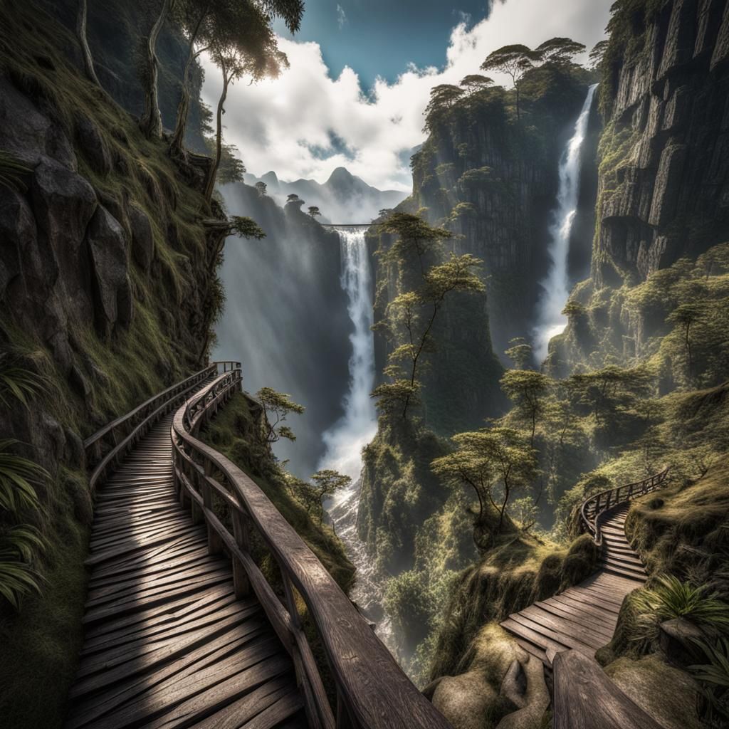 Ecuador's Pailon del Diablo Waterfall: Photorealistic Concep...