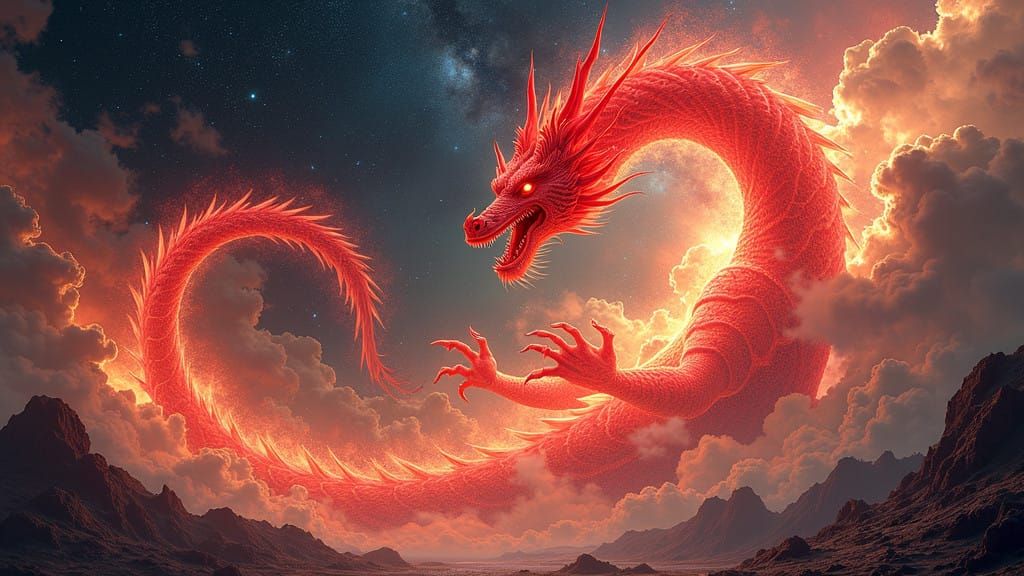 Red Galactic Dragon Unleashes Creative Forces