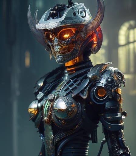 Skeleton Demon Woman in Jeweled Armor