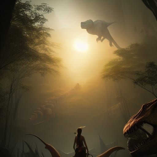 Dinosaurs with Magic Powers, Dark Fantasy Concept Art