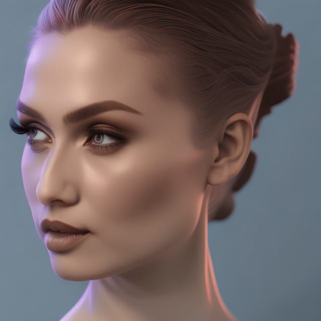 Woman Sending Kiss: Detailed Fantasy Portrait