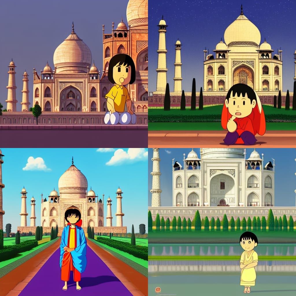 Shin Chan Visits Taj Mahal: Ghibli-Style Anime