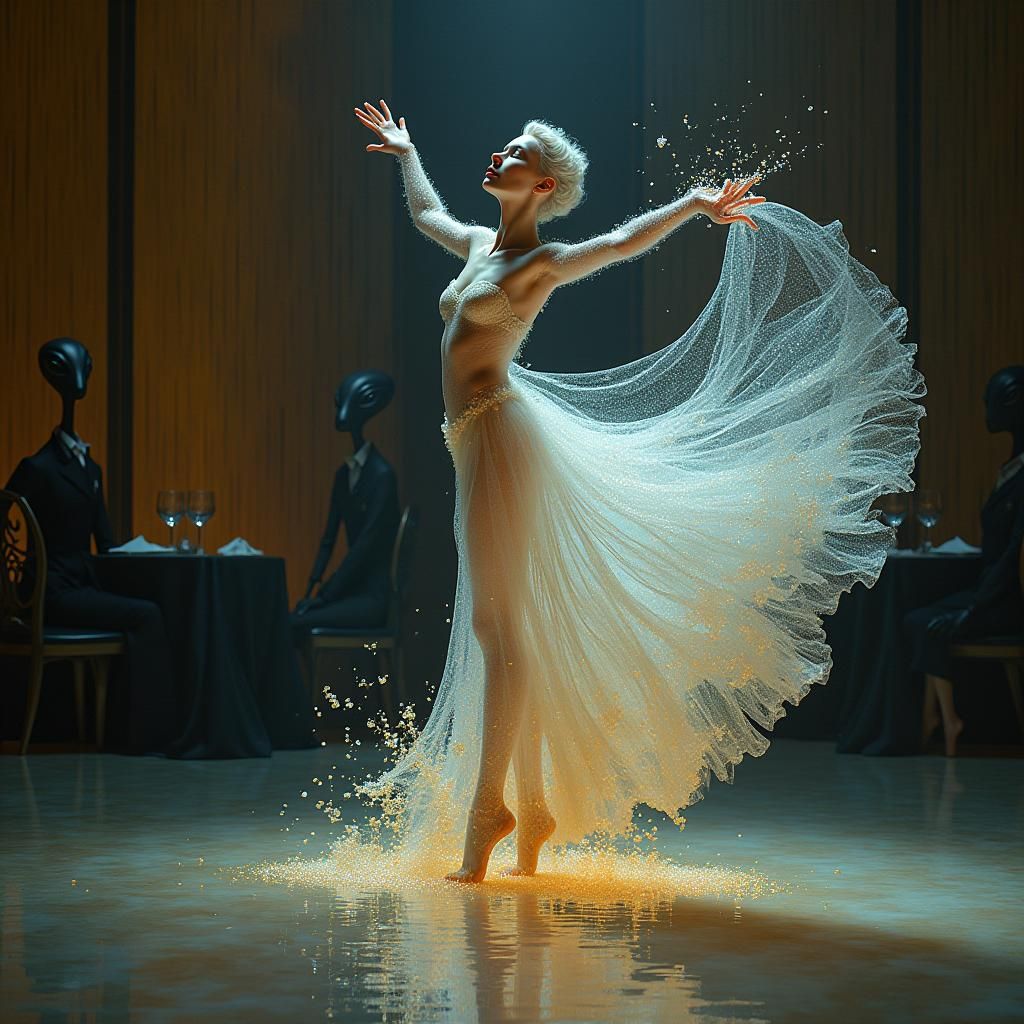 Ethereal Water Dancer in Surreal Dali Dreamscape