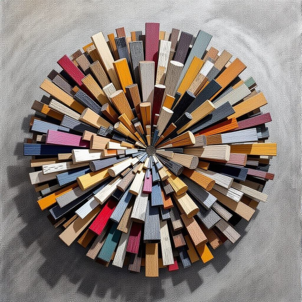 Charcoal Drawing of Handmade Wooden Wall Decor