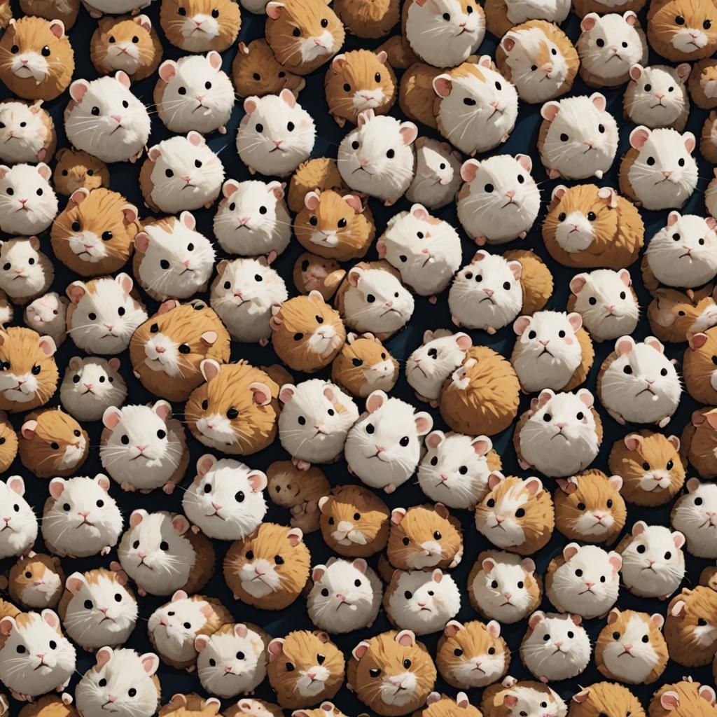 Rice Ball Hamster in Anime Manga Style