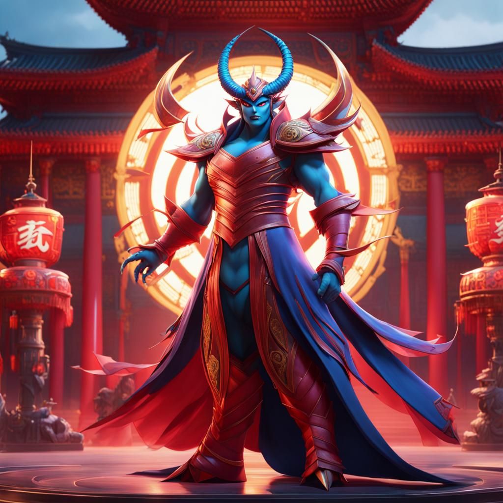 Anime Monster China Villain in 3D Digital Art