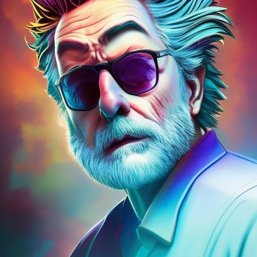 Hyperrealistic Portrait of a Man in Splash Art Style
