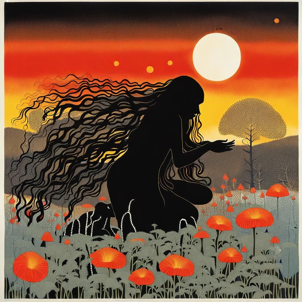 Myth and Sunset: A Collage of Nature's Awakening